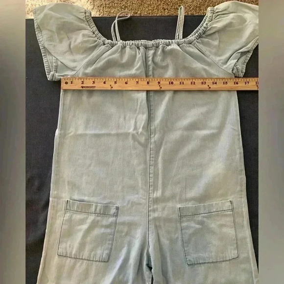 Zara Girls Denim Short Sleeve Wide Cropped Leg Jumpsuit Size 11/12 - Picture 8 of 10